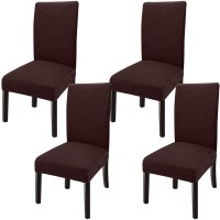 Goodtou Chair Covers For Dining Room Set Of 4, Stretch Parson Chair Slipcover Removable Washable Chair Protector For Home/Restaurant/Banquet,Funda Para Sillas De Comedor(Chocolate, Set Of 4)