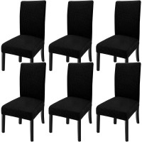 Goodtou Chair Covers For Dining Room 6 Pack, Stretch Parson/Dining Chair Slipcover Removable Washable Chair Protector For Home/Restaurant/Banquet,Forros Para Sillas De Comedor(Black, Set Of 6)