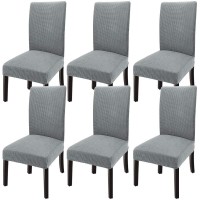 Goodtou Dining Room Chair Covers Set Of 6 - Chair Covers Dining Chair Slipcover Stretch Chair Covers For Dining Room 6 Pack For Kitchen, Dining Room, Hote,(Set Of 6, Light Gray)