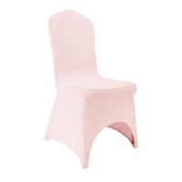 Peomeise Stretch Spandex Chair Cover For Wedding Party Dining Banquet Event With Open Back (Blush Pink,12Pcs)