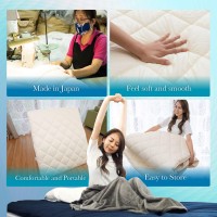 Fuli Japanese Futon Mattress, 100% Cotton, Foldable & Portable Floor Lounger Bed, Roll Up Sleeping Pad, Shikibuton, Made In Japan (White, King)