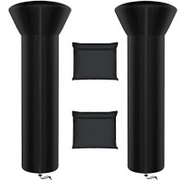 Siruiton 2 Pack Patio Heater Covers With Zipper And Air Vent Waterproof Dustproof Windresistant Uvresistant Snowresistant Bla