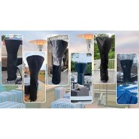 Siruiton Patio Heater Covers With Zipper And Air Vent Waterproof Dustproof Wind-Resistant Uv-Resistant Snow-Resistant Black (2 Pack 87 Height X 33