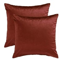 Gigizaza Decorative Couch Throw Pillow Covers Set Of 2 Burnt Orange Square Pillow Cushion Covers 22X22 Pillow Cases Velvet Pillo