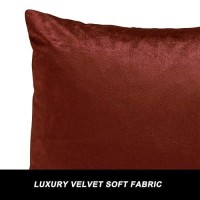 Gigizaza Decor Throw Couch Pillow Covers Set Of 2 Burnt Orange Sofa Cushion Pillow Covers Velvet Pillow Cases 24 X 24Inch