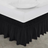 Utopia Bedding Queen Elastic Bed Ruffle Easy Wrap Around Ruffle Microfiber Bed Skirt With Adjustable Elastic Belt 16 Inch Ta