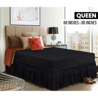 Utopia Bedding Queen Elastic Bed Ruffle Easy Wrap Around Ruffle Microfiber Bed Skirt With Adjustable Elastic Belt 16 Inch Ta