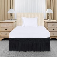 Utopia Bedding Twin Elastic Bed Ruffle Easy Wrap Around Ruffle Microfiber Bed Skirt With Adjustable Elastic Belt 16 Inch Tai