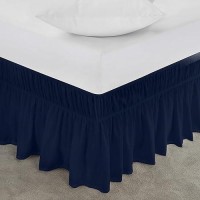 Utopia Bedding King Elastic Bed Ruffle Easy Wrap Around Ruffle Microfiber Bed Skirt With Adjustable Elastic Belt 16 Inch Tai