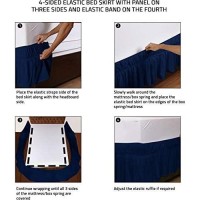 Utopia Bedding King Elastic Bed Ruffle Easy Wrap Around Ruffle Microfiber Bed Skirt With Adjustable Elastic Belt 16 Inch Tai