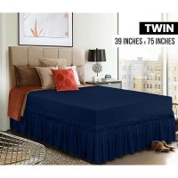 Utopia Bedding Twin Elastic Bed Ruffle Easy Wrap Around Ruffle Microfiber Bed Skirt With Adjustable Elastic Belt 16 Inch Tai