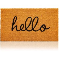 Juvale Hello Coco Coir Doormat For Patio Natural Fall Welcome Mat For Front Door 17 X 30 In