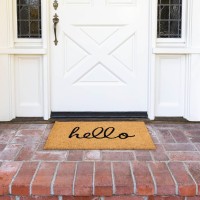 Juvale Hello Coco Coir Doormat For Patio Natural Fall Welcome Mat For Front Door 17 X 30 In