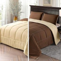 Exclusivo Mezcla Lightweight Reversible 2Piece Comforter Set All Seasons Down Alternative Comforter With 1 Pillow Sham Twin S