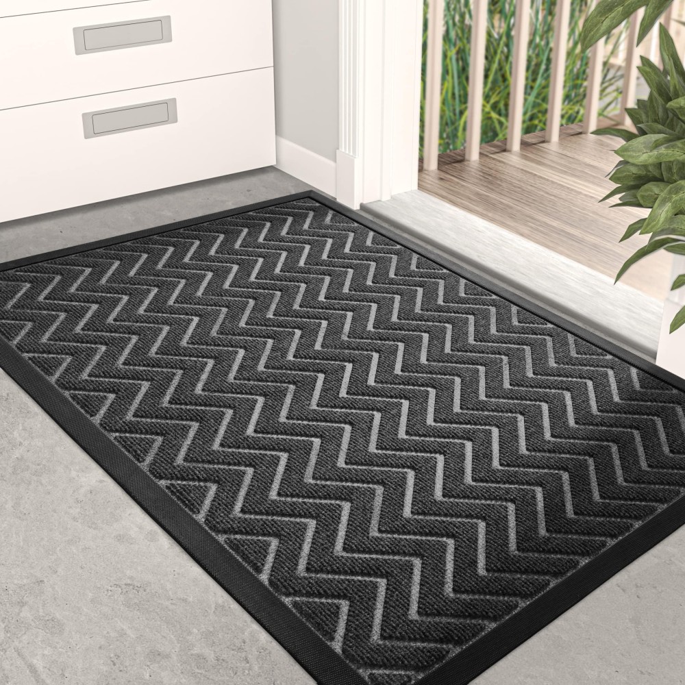 Dexi Door Mat Durable Heavy Duty Outdoor Indoor Doormat Stain And Fade Resistant Low Profile Non Slip Front Door Mats Easy