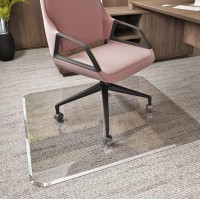 45? X 53? Glass Chair Mat With Exclusive Beveled Edge By Clearly Innovative, 1/4? Thick Clear Tempered Glass With Easy Roll Edges | Protect Your Home Or Office Floor | Perfect For Hardwood Or Carpet