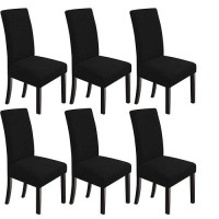 Northern Brothers Chair Covers For Dining Room Set Of 6 Black Chair Covers Stretch Chair Covers Parsons Chair Slipcover Protector For Dining Room  Kitchen  Hotel