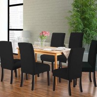 Northern Brothers Chair Covers For Dining Room Set Of 6 Black Chair Covers Stretch Chair Covers Parsons Chair Slipcover Protector For Dining Room  Kitchen  Hotel