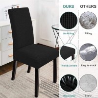 Northern Brothers Chair Covers For Dining Room Set Of 6 Black Chair Covers Stretch Chair Covers Parsons Chair Slipcover Protector For Dining Room  Kitchen  Hotel