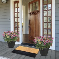 Fab Habitat Modern Extra Thick Doormat Handwoven Durable Natural Coir Entryway Front Door Porch Patio Black Belt Bla