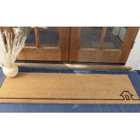 Fab Habitat Modern Non Slip Doormat Durable Thin Natural Coir Rubber Entryway Double Door Porch Patio Home View Na