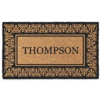 Coco Mats N More Black Blooming Hearts Bordered Personalized Coco Doormat 18 X 30 With Vinyl Backing Welcome Mats For Fron