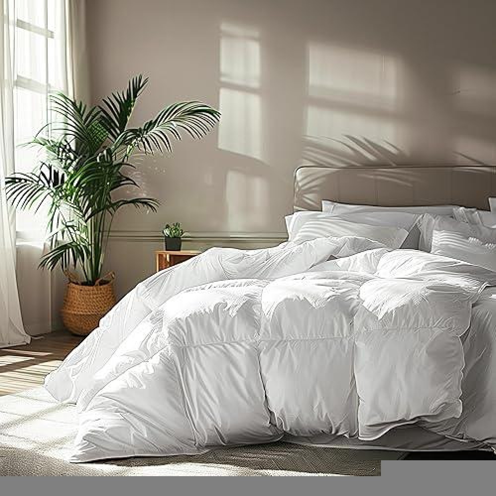 Serta Goose Feather Down Fiber Cotton Comforter Twin Size 100 Cotton Down Duvet Insert Hotel Luxury Hypoallergenic Bedding