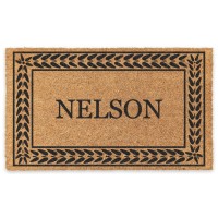 Coco Mats N More 18 X 30 Black Leafy Vines Bordered Personalized Coco Doormat With Vinyl Backing Welcome Mats Personalize