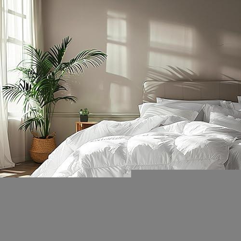 Serta Goose Feather Down Fiber Cotton Comforter King Size 100 Cotton Down Duvet Insert Hotel Luxury Hypoallergenic Bedding