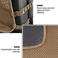 Stonecrest Recliner Chair Cover, Water Resistant Velvet Quilted Slipcover, Stay In Place (Camelgrey, Recliner 23 Regular)