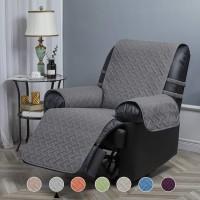 Stonecrest Recliner Chair Cover Water Resistant, Reversible Washable Cover, Stay In Place (Dark Grey/Grey, Recliner 25