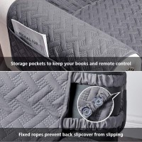 Stonecrest Recliner Chair Cover Water Resistant, Reversible Washable Cover, Stay In Place (Dark Grey/Grey, Recliner 25