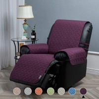 Stonecrest Recliner Chair Cover Water Resistant, Reversible Washable Cover, Stay In Place (Plum/Grey, Recliner 25