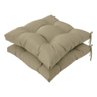 Qilloway Indoor/Outdoor Square Seat Patio Cushion -Set Of 2,19-Inches(Beige)