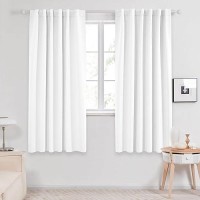 Deconovo White Curtains 72 Inches Long Pure White Curtains For Bedroom Back Tab And Rod Pocket Drapes 52X72 Inch White 2 P