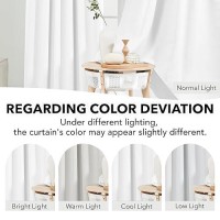 Deconovo White Curtains 72 Inches Long Pure White Curtains For Bedroom Back Tab And Rod Pocket Drapes 52X72 Inch White 2 P