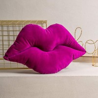 Ashler 3D Lips Throw Pillows Smooth Soft Velvet Insert Included Cushion For Couch Bed Living Room Purple 24 X 12 Inches