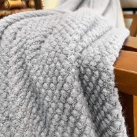 Lomao Knitted Throw Blanket With Tassels Bubble Textured Soft Lightweight Throws For Couch Cover Home Decor Light Grey 50X60