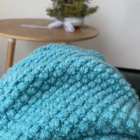 Lomao Knitted Throw Blanket With Tassels Bubble Textured Lightweight Throws For Couch Cover Home Decor Lake Blue 50X60