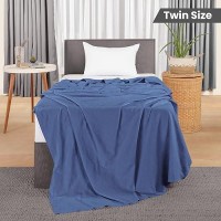 Utopia Bedding 100% Cotton Blanket (Twin Size - 90X72 Inches) 350Gsm Lightweight Thermal Blanket  Soft Breathable Blanket For All Seasons (Wedgewood)