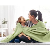 Utopia Bedding 100% Cotton Blanket (Twin Size - 90X72 Inches) 350Gsm Lightweight Thermal Blanket  Soft Breathable Blanket For All Seasons (Sage Green)