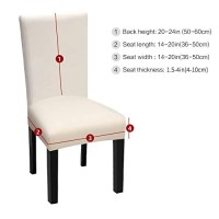 Fuloon 4 Pack Super Fit Stretch Removable Washable Short Dining Chair Protector Cover Seat Slipcover For Hotel, Dining Room, Ceremony, Banquet Wedding Party