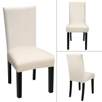 Fuloon 4 Pack Super Fit Stretch Removable Washable Short Dining Chair Protector Cover Seat Slipcover For Hotel, Dining Room, Ceremony, Banquet Wedding Party