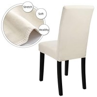 Fuloon 4 Pack Super Fit Stretch Removable Washable Short Dining Chair Protector Cover Seat Slipcover For Hotel, Dining Room, Ceremony, Banquet Wedding Party