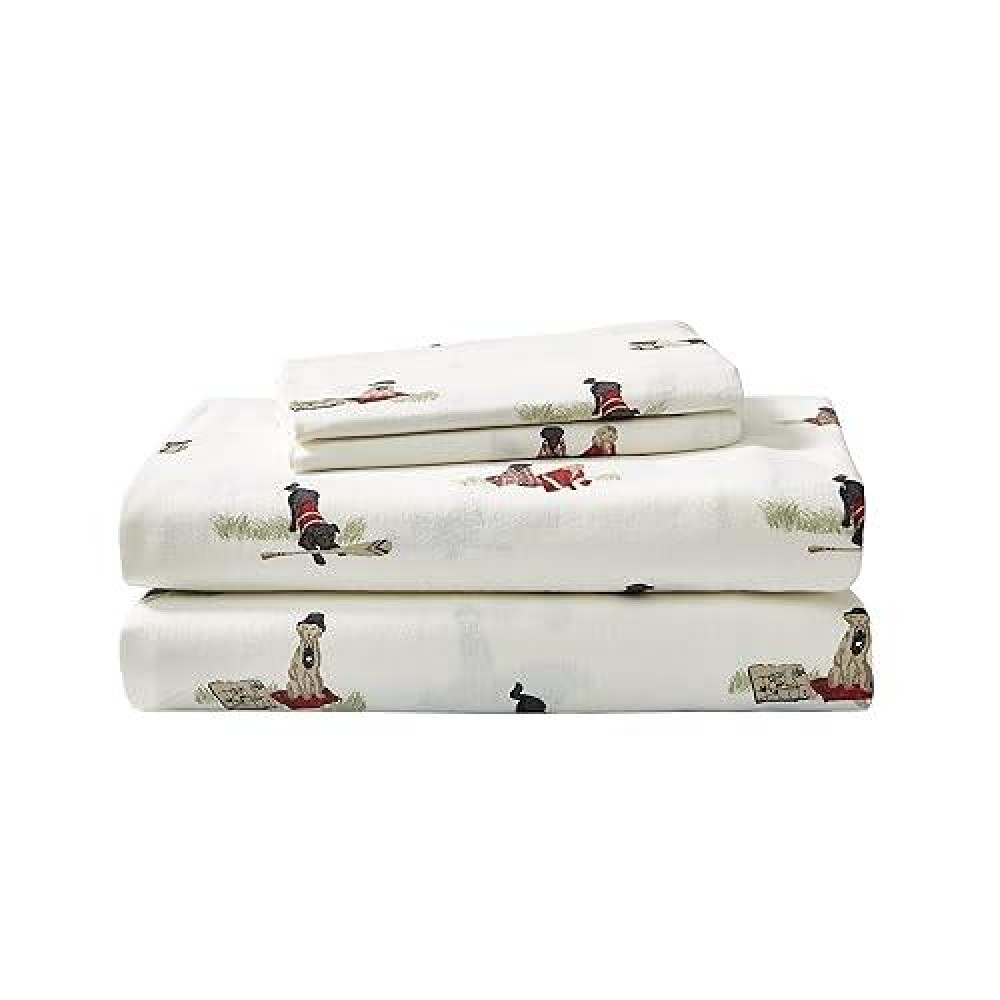 Eddie Bauer - King Sheet Set  Warm Breathable Cotton Flannel Bedding With Deep Pockets  Brushed For Extra Softness  Cozy Home Decor  Oeko-Tex Certified (Retriever Adventure  King)