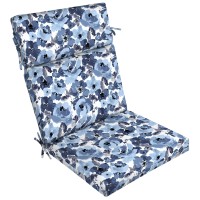 Arden Selections Outdoor Chair Cushion 20 X 21, Blue Garden Floral