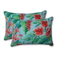 Pillow Perfect Tropic Floral Indooroutdoor Accent Throw Pillow Plush Fill Weather And Fade Resistant Large Lumbar 165