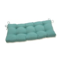 Pillow Perfect Pompeii Solid Indooroutdoor Wicker Patio Sofaswing Cushion Tufted Weather And Fade Resistant 18 X 44 Blu