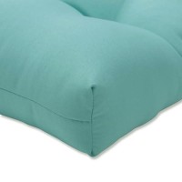 Pillow Perfect Pompeii Solid Indooroutdoor Wicker Patio Sofaswing Cushion Tufted Weather And Fade Resistant 18 X 44 Blu