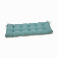 Pillow Perfect Pompeii Solid Indooroutdoor Wicker Patio Sofaswing Cushion Tufted Weather And Fade Resistant 18 X 60 Blu